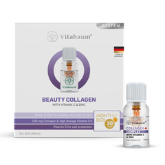 Beauty Collagen Plus with Vitamin C & Zinc - Monthly supply - pack of 30 vials - 10ml - Vitabaum®