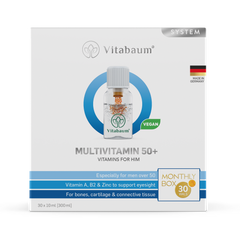 Multivitamin 50+ For Him - Monthly supply - pack of 30 vials - 10ml - Vitabaum®